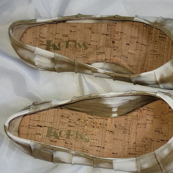 Korks Palmer Ballet Flats Slip On Fabric Green Olive Tie Dye Shoes Women's SZ 7 - Picture 6 of 8
